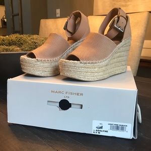 Marc Fisher Adalyn wedge sandal, blush light pink